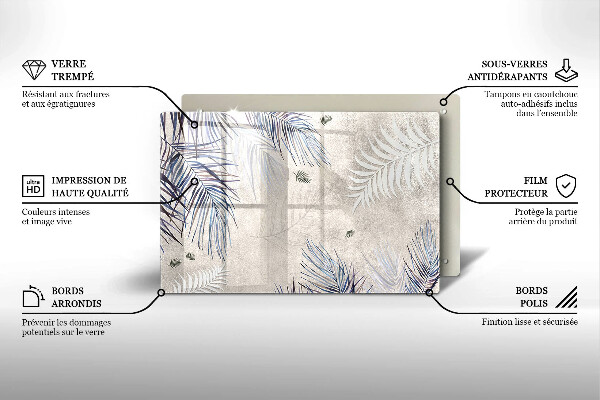 Skärbräda glas modern Subtila blad