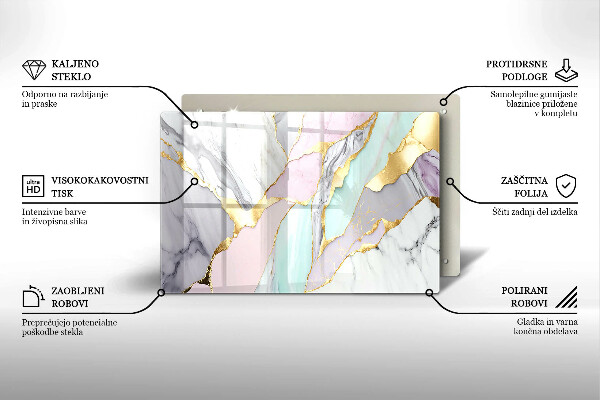 Skärbräda glas modern Pastell marmor