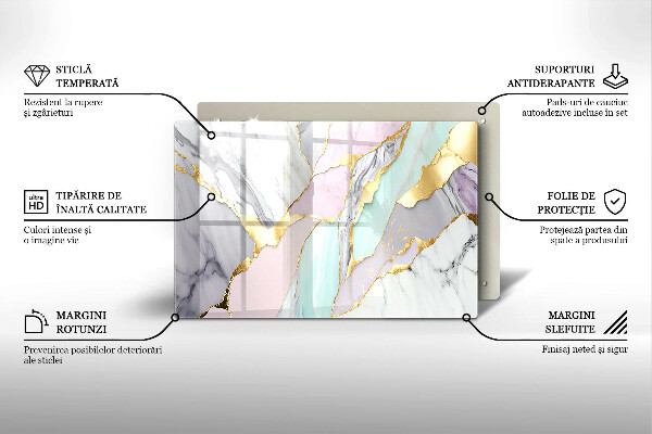 Skärbräda glas modern Pastell marmor