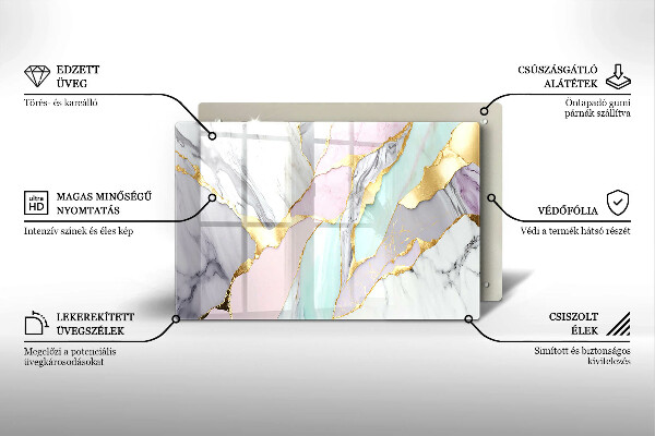Skärbräda glas modern Pastell marmor