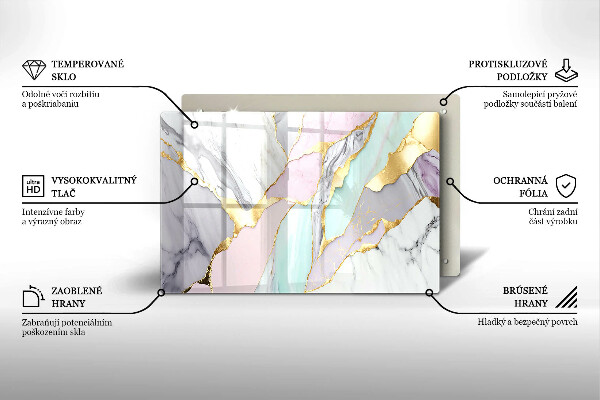 Skärbräda glas modern Pastell marmor
