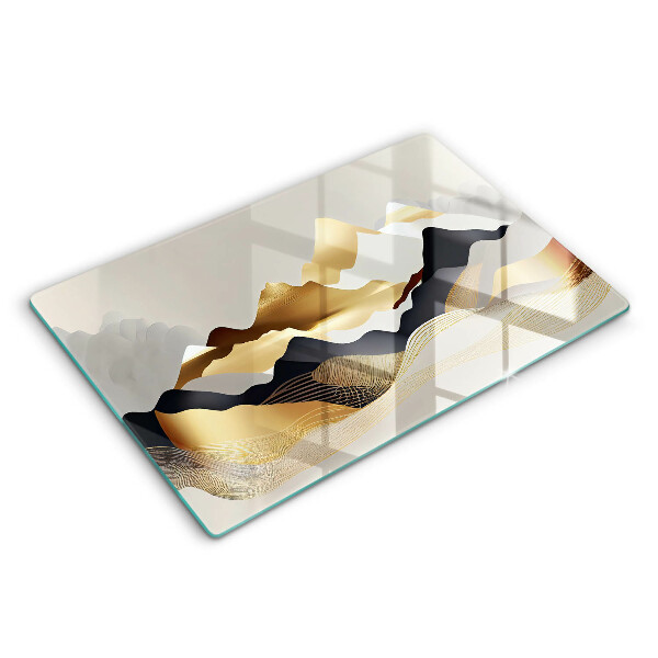 Skärbräda glas modern Abstrakta gyllene berg