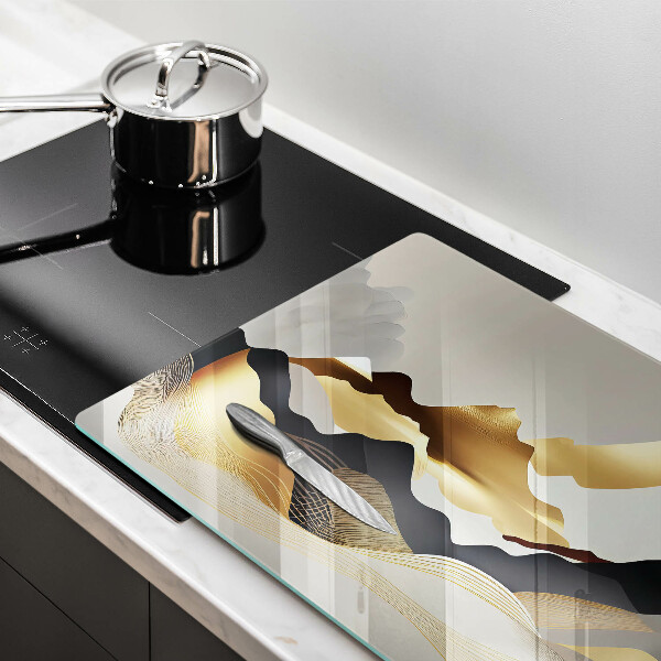 Skärbräda glas modern Abstrakta gyllene berg