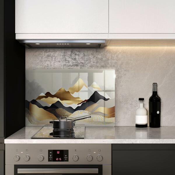 Skärbräda glas modern Abstrakta gyllene berg