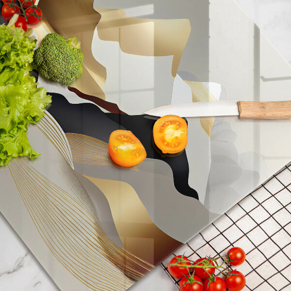 Skärbräda glas modern Abstrakta gyllene berg