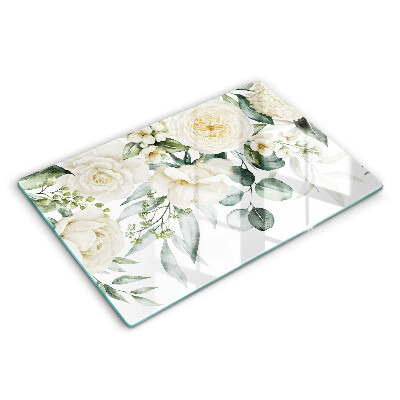 Skärbräda glas modern Akvarell blommor