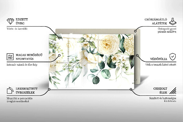 Skärbräda glas modern Akvarell blommor