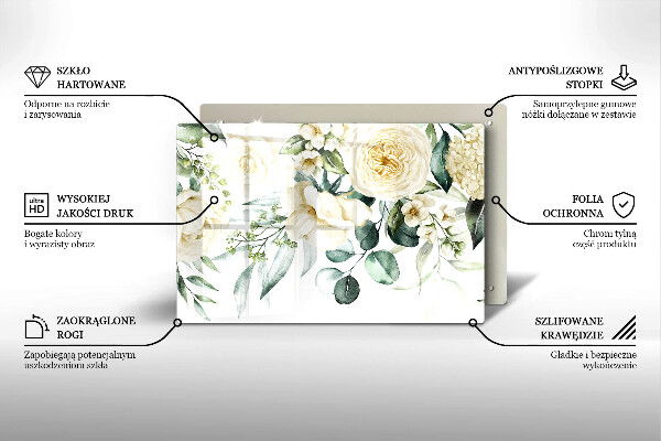 Skärbräda glas modern Akvarell blommor