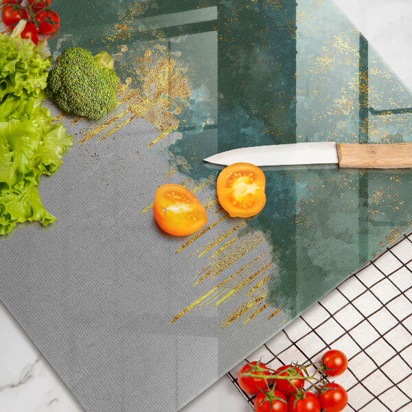 Skärbräda glas modern Abstraktion med guld