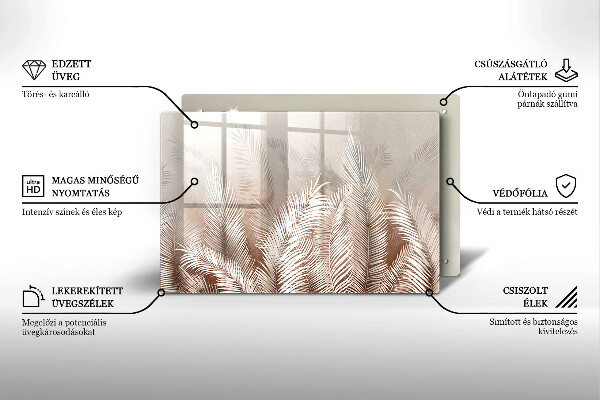 Skärbräda glas modern Boho lämnar växter