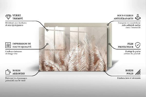 Skärbräda glas modern Boho lämnar växter