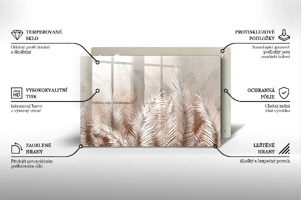 Skärbräda glas modern Boho lämnar växter