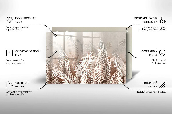 Skärbräda glas modern Boho lämnar växter