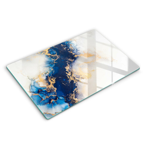 Skärbräda glas modern Abstraktion med blått