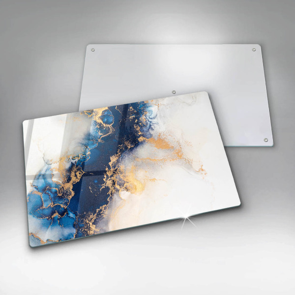 Skärbräda glas modern Abstraktion med blått