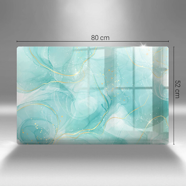 Skärbräda glas modern Blå och guld abstraktion