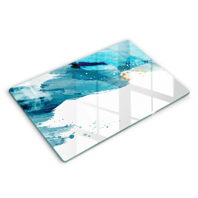 Skärbräda glas modern Blå fläckar