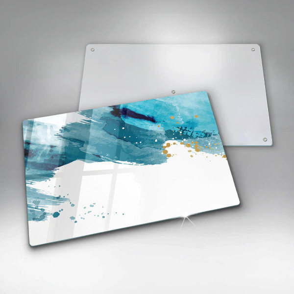 Skärbräda glas modern Blå fläckar