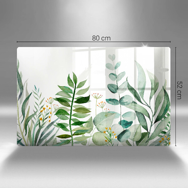 Skärbräda glas modern Illustration av växtblad