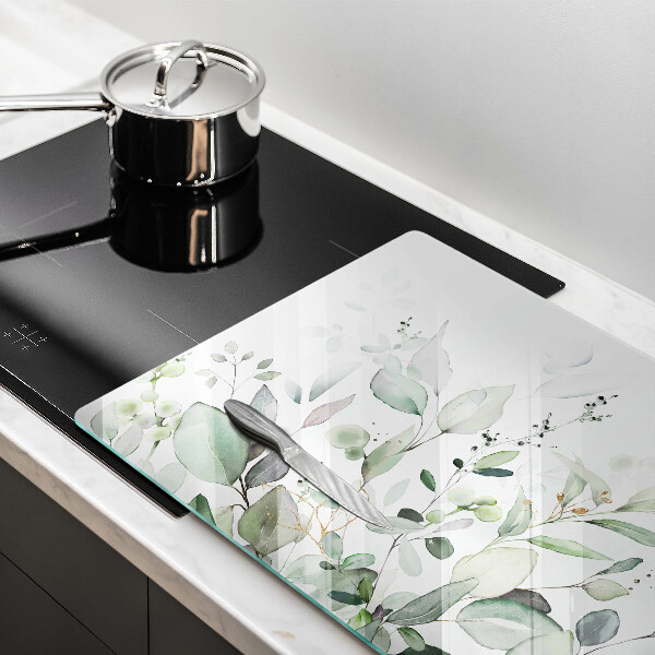 Skärbräda glas modern Akvarellväxter