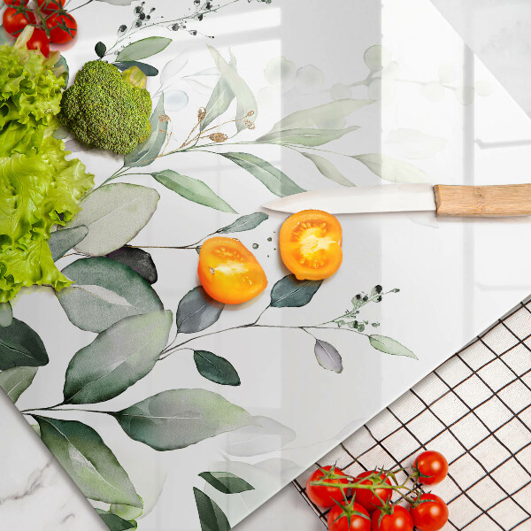 Skärbräda glas modern Akvarellväxter