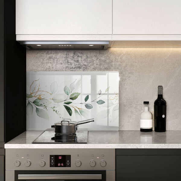 Skärbräda glas modern Akvarell blad