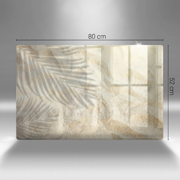 Skärbräda glas modern Palmblad och sand