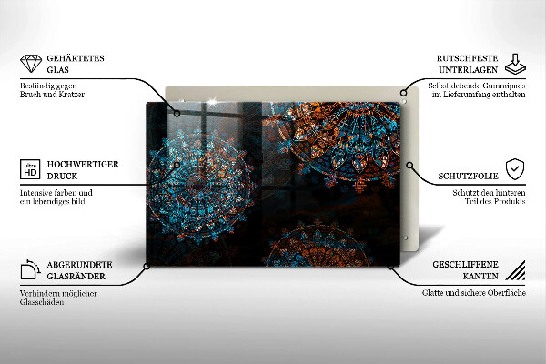 Skärbräda glas modern Boho vintage hjul