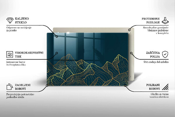 Skärbräda glas modern Abstrakta berg