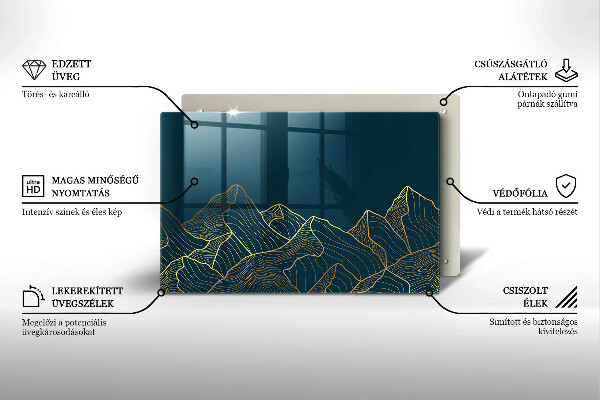 Skärbräda glas modern Abstrakta berg