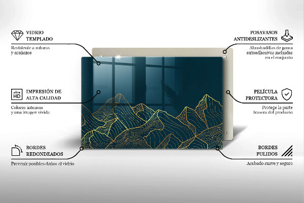 Skärbräda glas modern Abstrakta berg