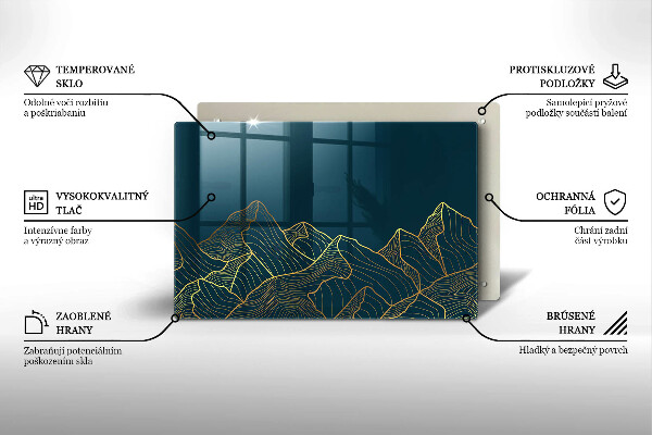 Skärbräda glas modern Abstrakta berg