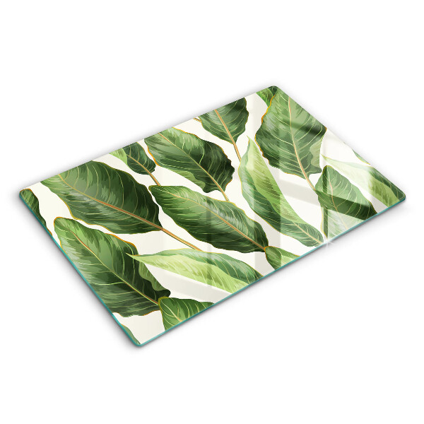 Skärbräda glas modern Bananblad