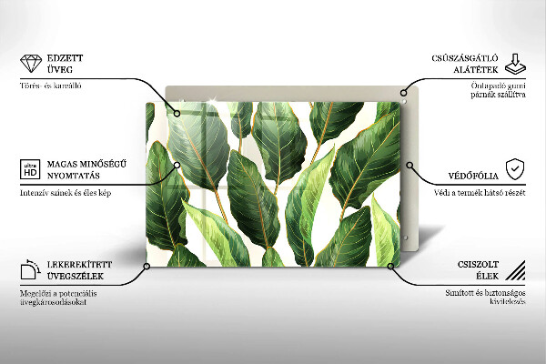 Skärbräda glas modern Bananblad