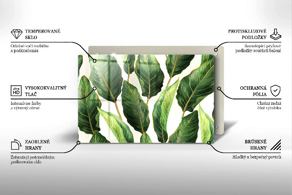 Skärbräda glas modern Bananblad