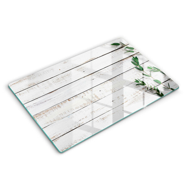Skärbräda glas modern Gamla brädor och löv