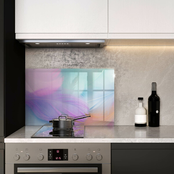 Skärbräda glas modern Pastellfjädrar