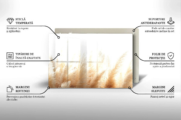 Skärbräda glas modern Pampas gräs