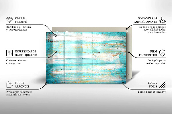 Skärbräda glas modern Vintage träplankor