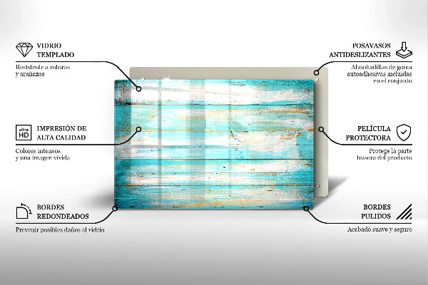 Skärbräda glas modern Vintage träplankor
