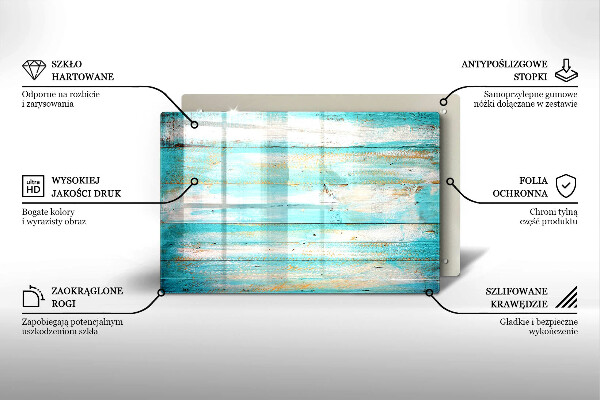 Skärbräda glas modern Vintage träplankor