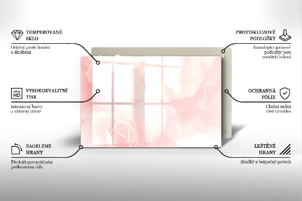 Skärbräda glas modern Pastellrosor bakgrund