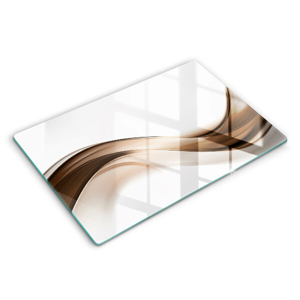 Skärbräda glas modern Abstrakta bruna linjer