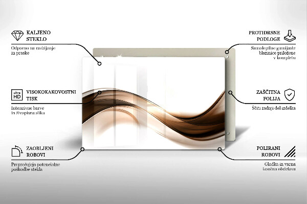 Skärbräda glas modern Abstrakta bruna linjer