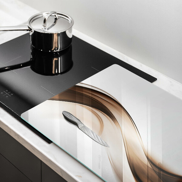 Skärbräda glas modern Abstrakta bruna linjer