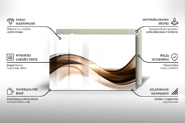 Skärbräda glas modern Abstrakta bruna linjer