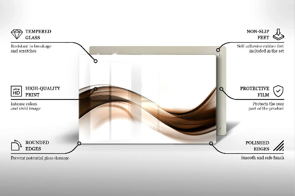 Skärbräda glas modern Abstrakta bruna linjer