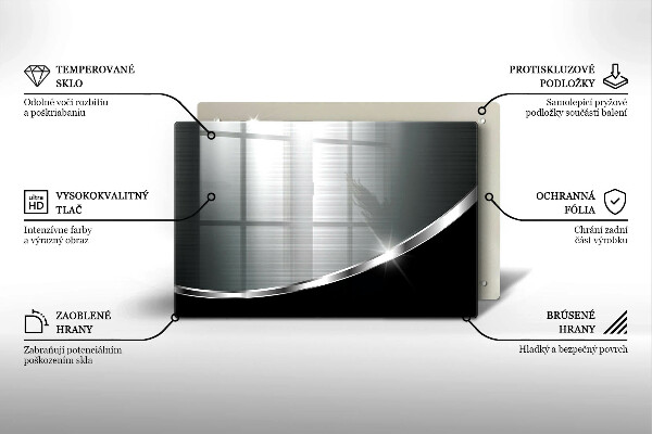Skärbräda glas modern Abstraktion med metall