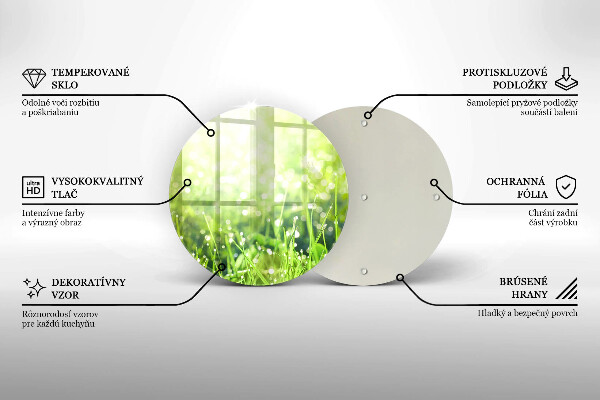 Skärbräda glas unik Natur - gräs och dagg