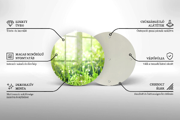 Skärbräda glas unik Natur - gräs och dagg